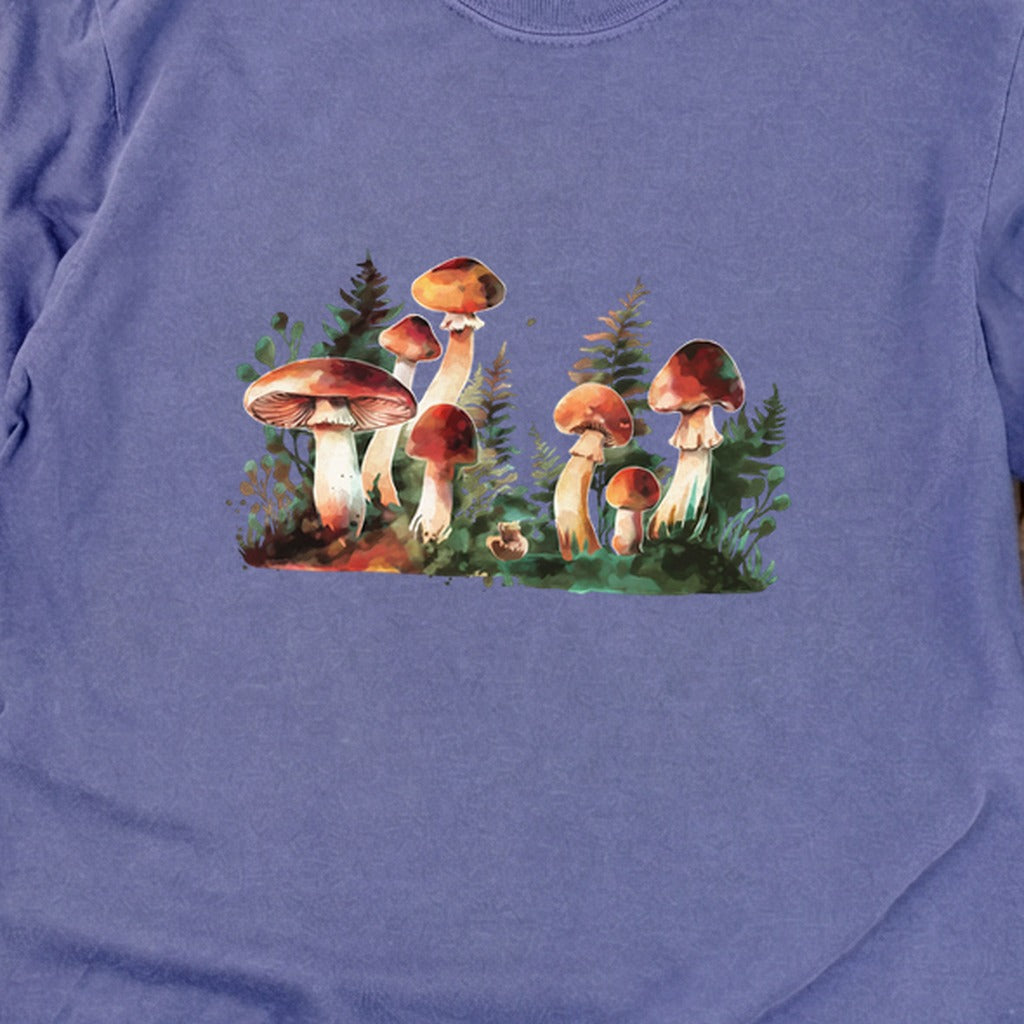 Watercolor Mushroom Patch Cotton Long Sleeve