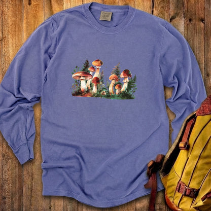 Watercolor Mushroom Patch Cotton Long Sleeve