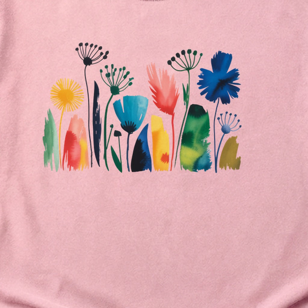 Watercolor Wildflower Meadow Cotton T-Shirt