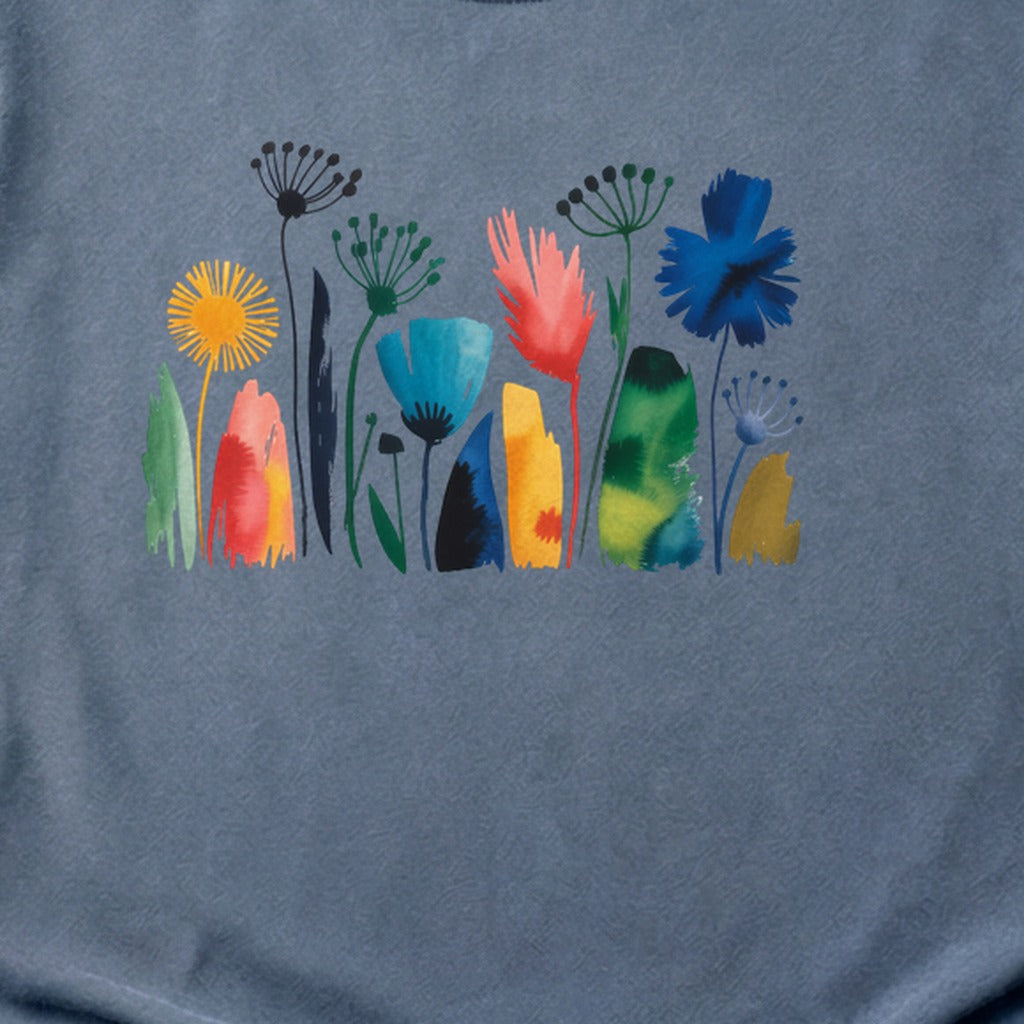 Watercolor Wildflower Meadow Cotton T-Shirt