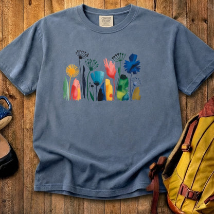 Watercolor Wildflower Meadow Cotton T-Shirt