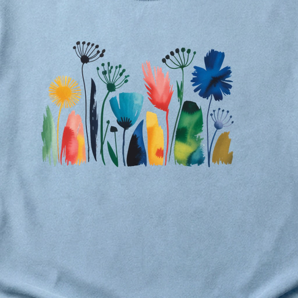 Watercolor Wildflower Meadow Cotton T-Shirt