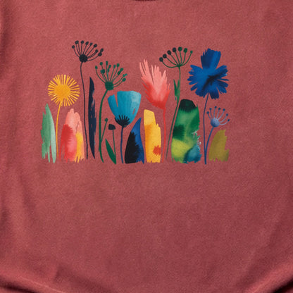 Watercolor Wildflower Meadow Cotton T-Shirt