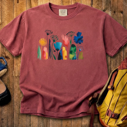 Watercolor Wildflower Meadow Cotton T-Shirt