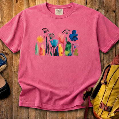 Watercolor Wildflower Meadow Cotton T-Shirt