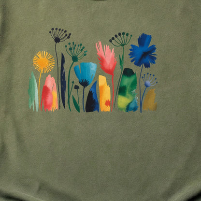 Watercolor Wildflower Meadow Cotton T-Shirt