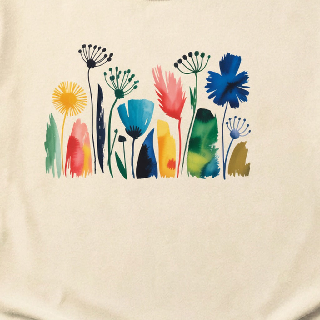 Watercolor Wildflower Meadow Cotton T-Shirt