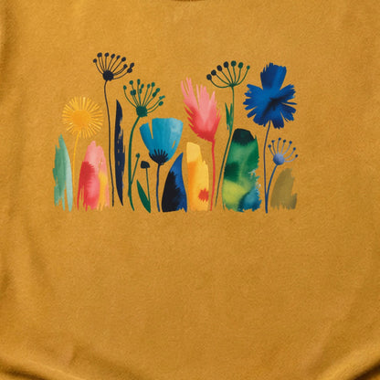 Watercolor Wildflower Meadow Cotton T-Shirt
