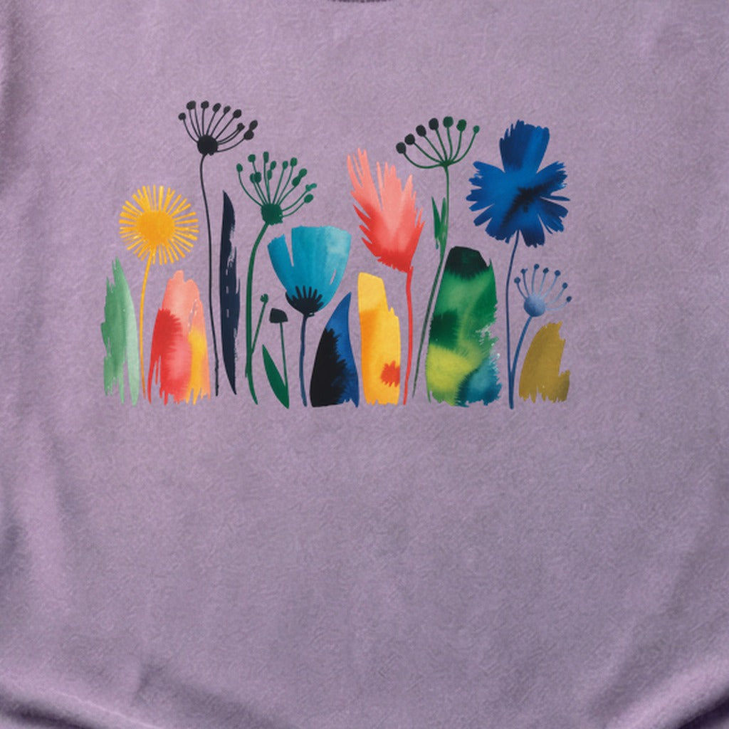 Watercolor Wildflower Meadow Cotton T-Shirt
