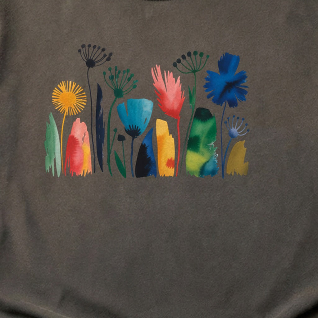 Watercolor Wildflower Meadow Cotton T-Shirt