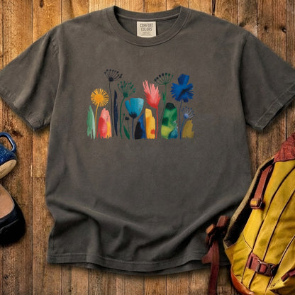 Watercolor Wildflower Meadow Cotton T-Shirt