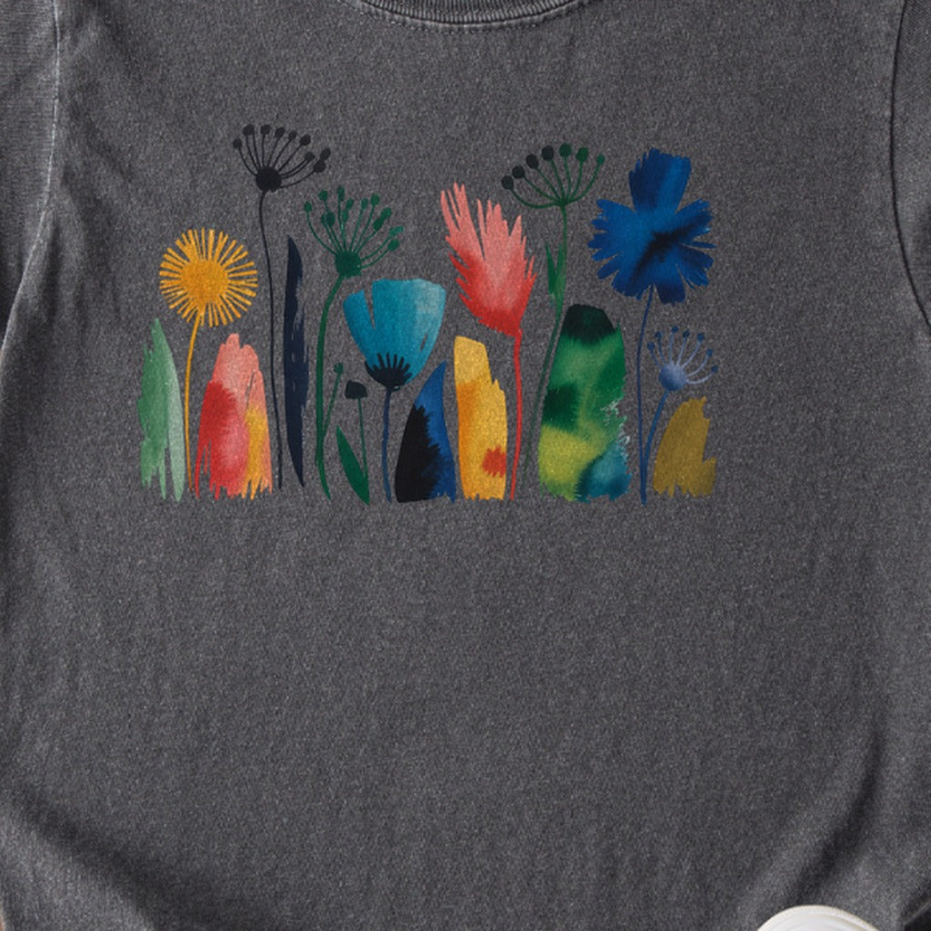 Watercolor Wildflower Meadow Kids Cotton T-Shirt