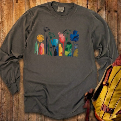 Watercolor Wildflower Meadow Cotton Long Sleeve