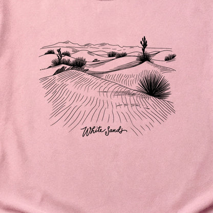 White Sands Line Drawing Cotton T-Shirt
