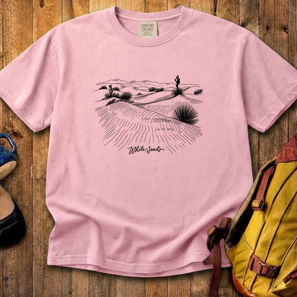 White Sands Line Drawing Cotton T-Shirt