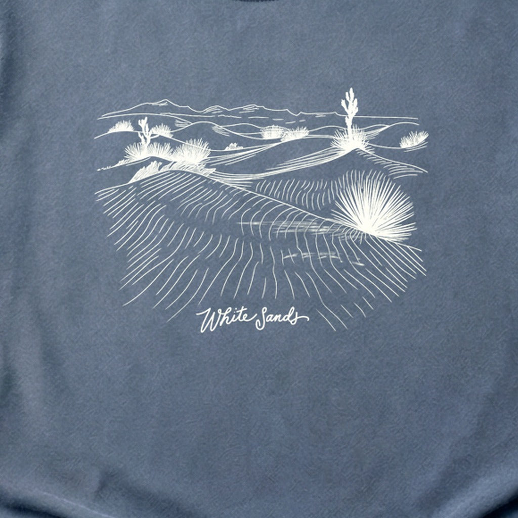 White Sands Line Drawing Cotton T-Shirt