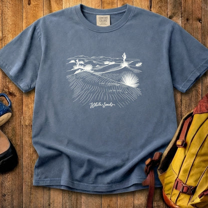 White Sands Line Drawing Cotton T-Shirt