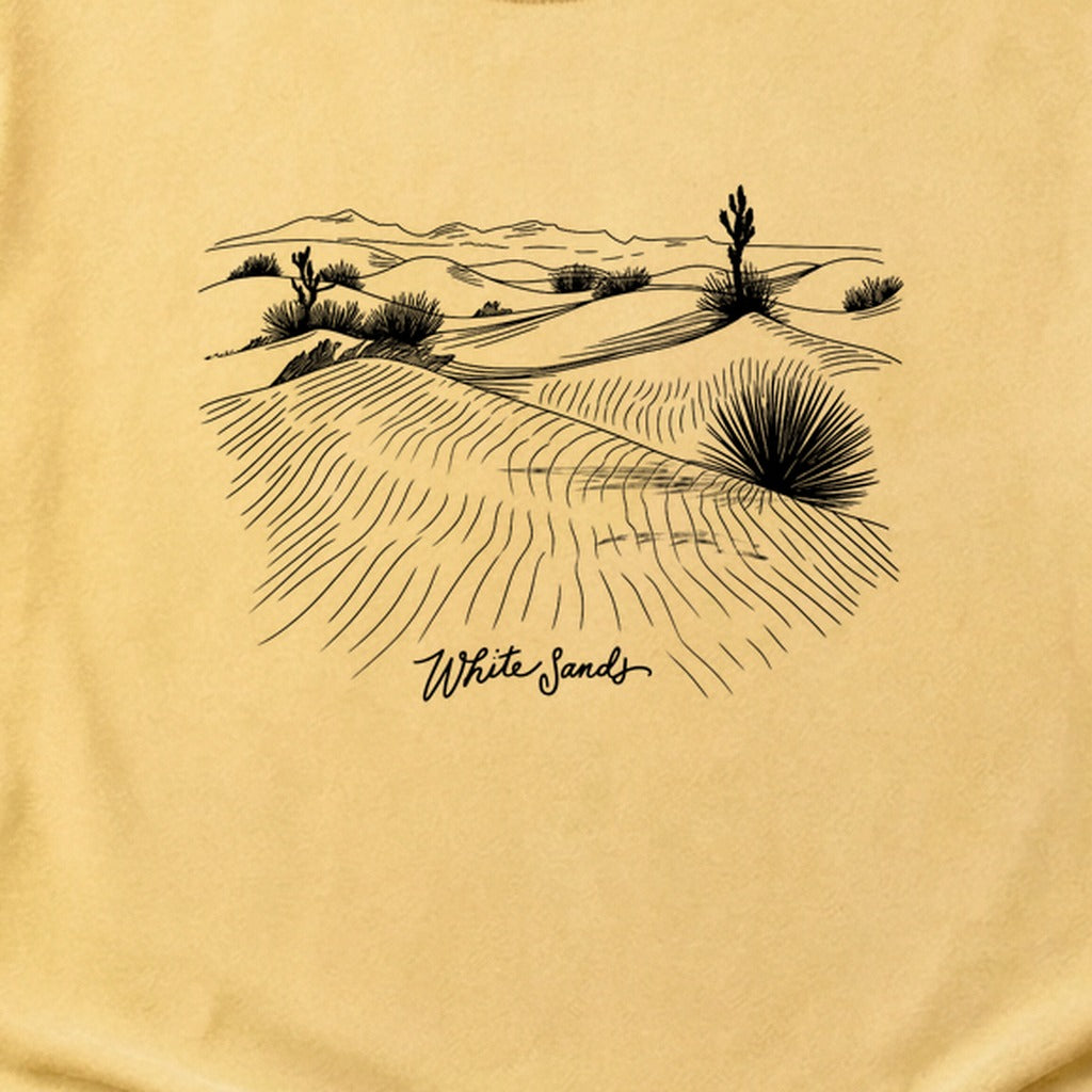 White Sands Line Drawing Cotton T-Shirt