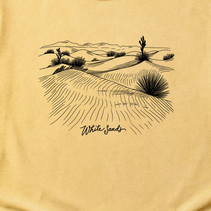 White Sands Line Drawing Cotton T-Shirt