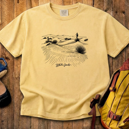 White Sands Line Drawing Cotton T-Shirt