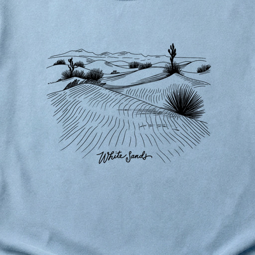White Sands Line Drawing Cotton T-Shirt