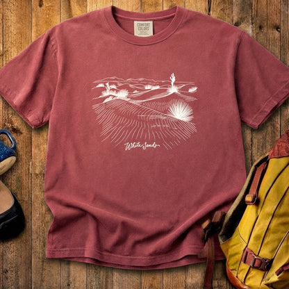 White Sands Line Drawing Cotton T-Shirt