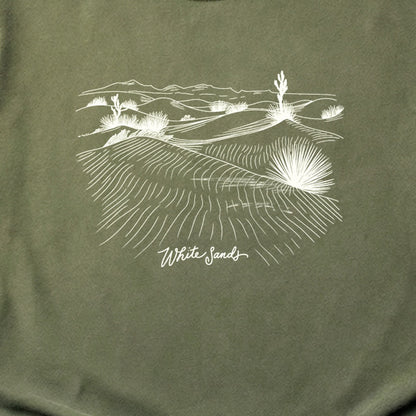 White Sands Line Drawing Cotton T-Shirt