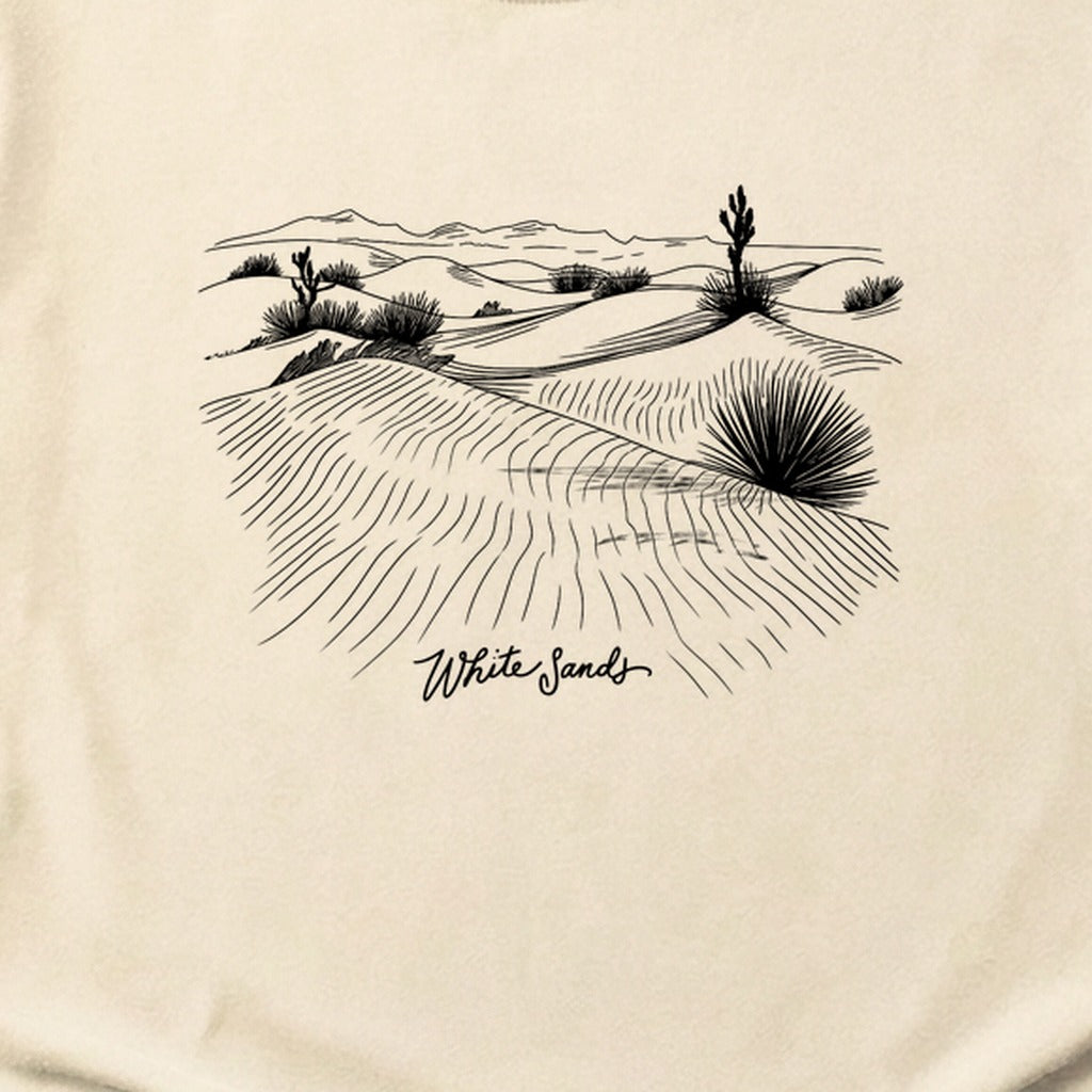 White Sands Line Drawing Cotton T-Shirt