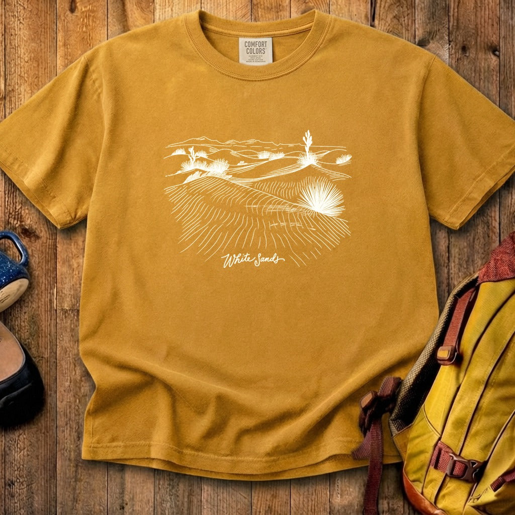 White Sands Line Drawing Cotton T-Shirt