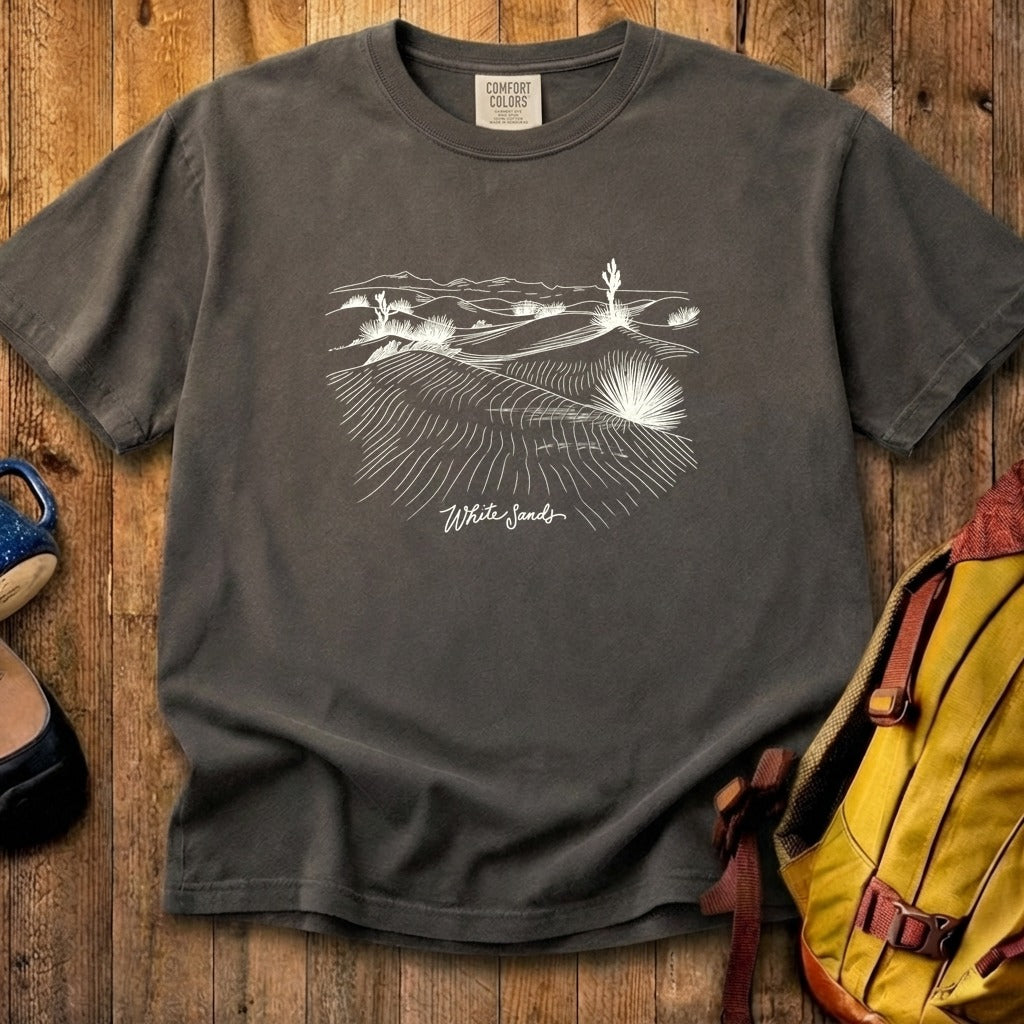 White Sands Line Drawing Cotton T-Shirt