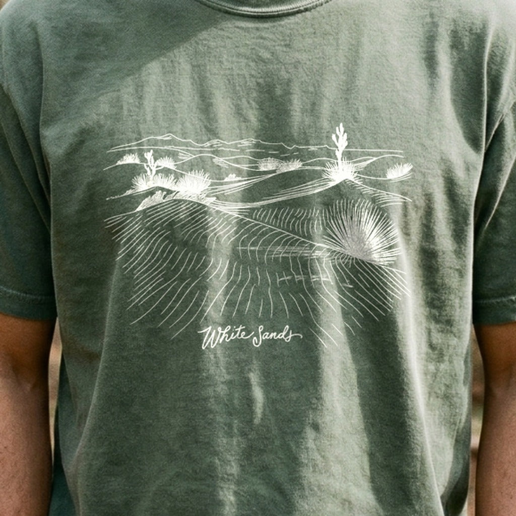 White Sands Line Drawing Cotton T-Shirt
