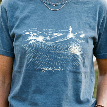 White Sands Line Drawing Cotton T-Shirt