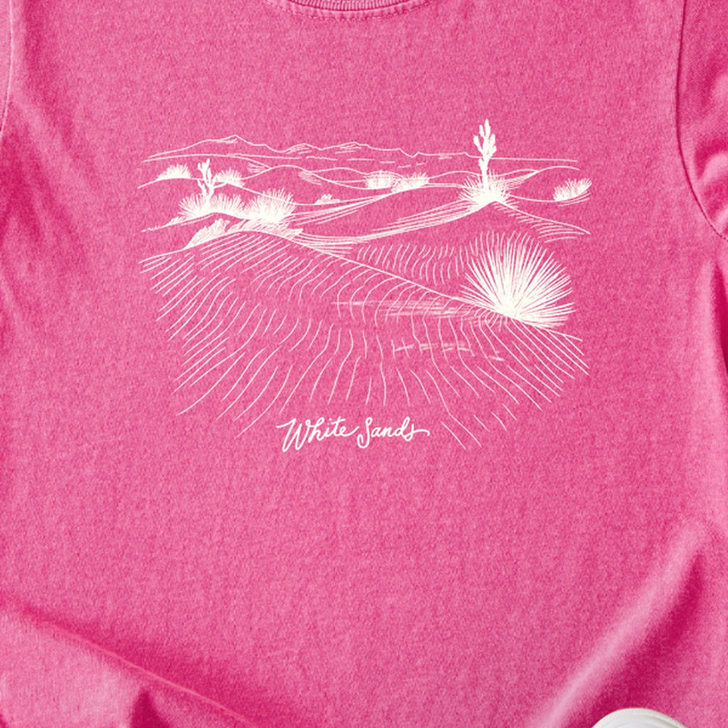 White Sands Line Drawing Kids Cotton T-Shirt