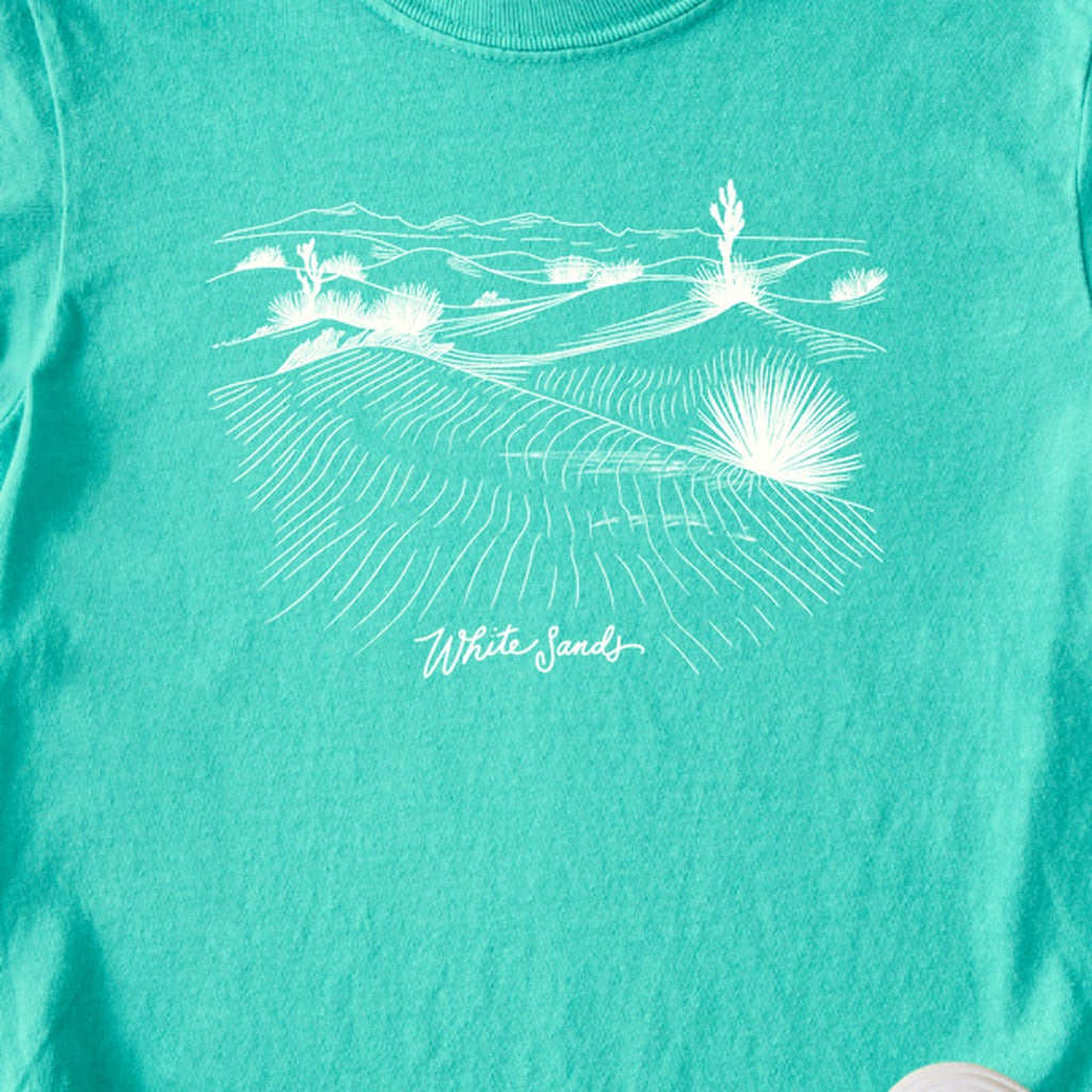 White Sands Line Drawing Kids Cotton T-Shirt