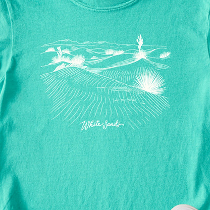 White Sands Line Drawing Kids Cotton T-Shirt