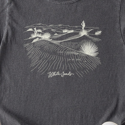 White Sands Line Drawing Kids Cotton T-Shirt