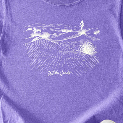 White Sands Line Drawing Kids Cotton T-Shirt