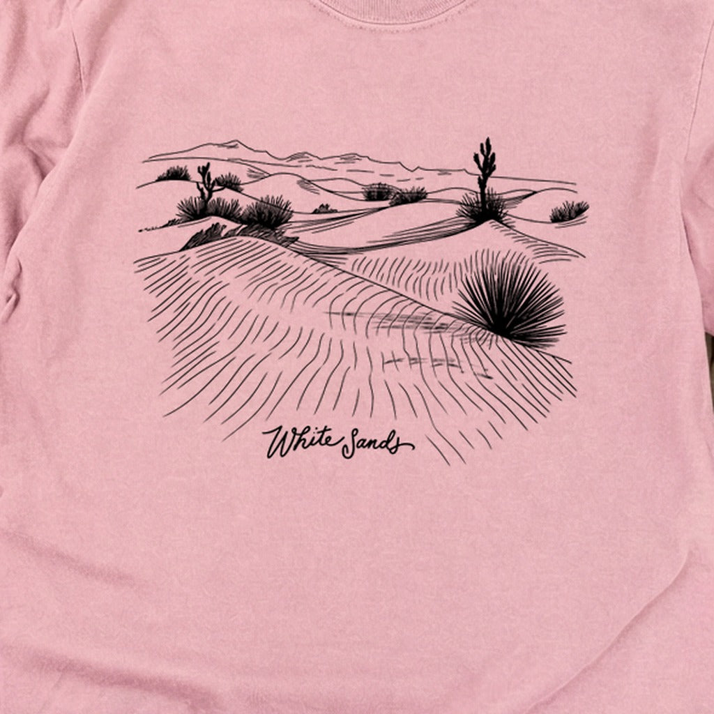 White Sands Line Drawing Cotton Long Sleeve
