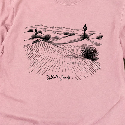 White Sands Line Drawing Cotton Long Sleeve