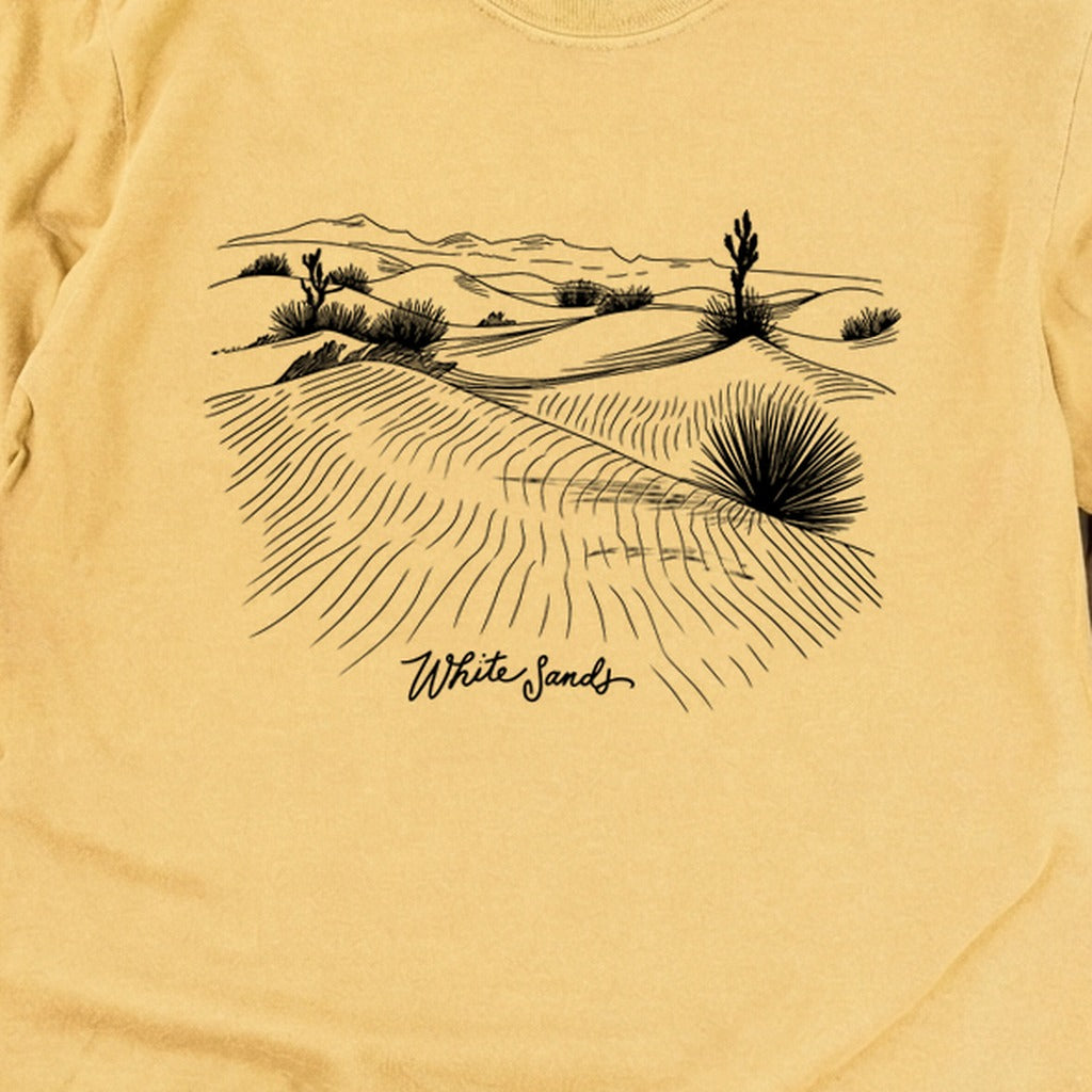 White Sands Line Drawing Cotton Long Sleeve