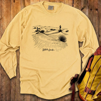 White Sands Line Drawing Cotton Long Sleeve
