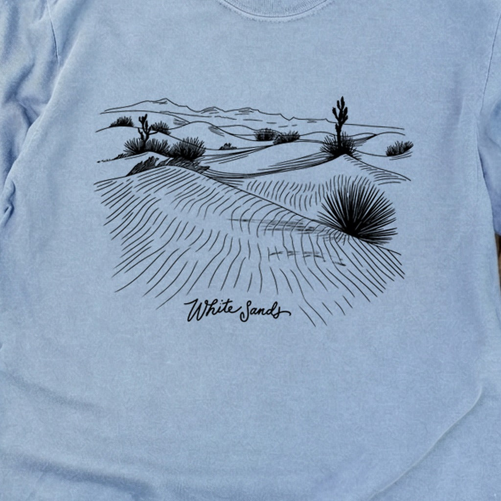 White Sands Line Drawing Cotton Long Sleeve