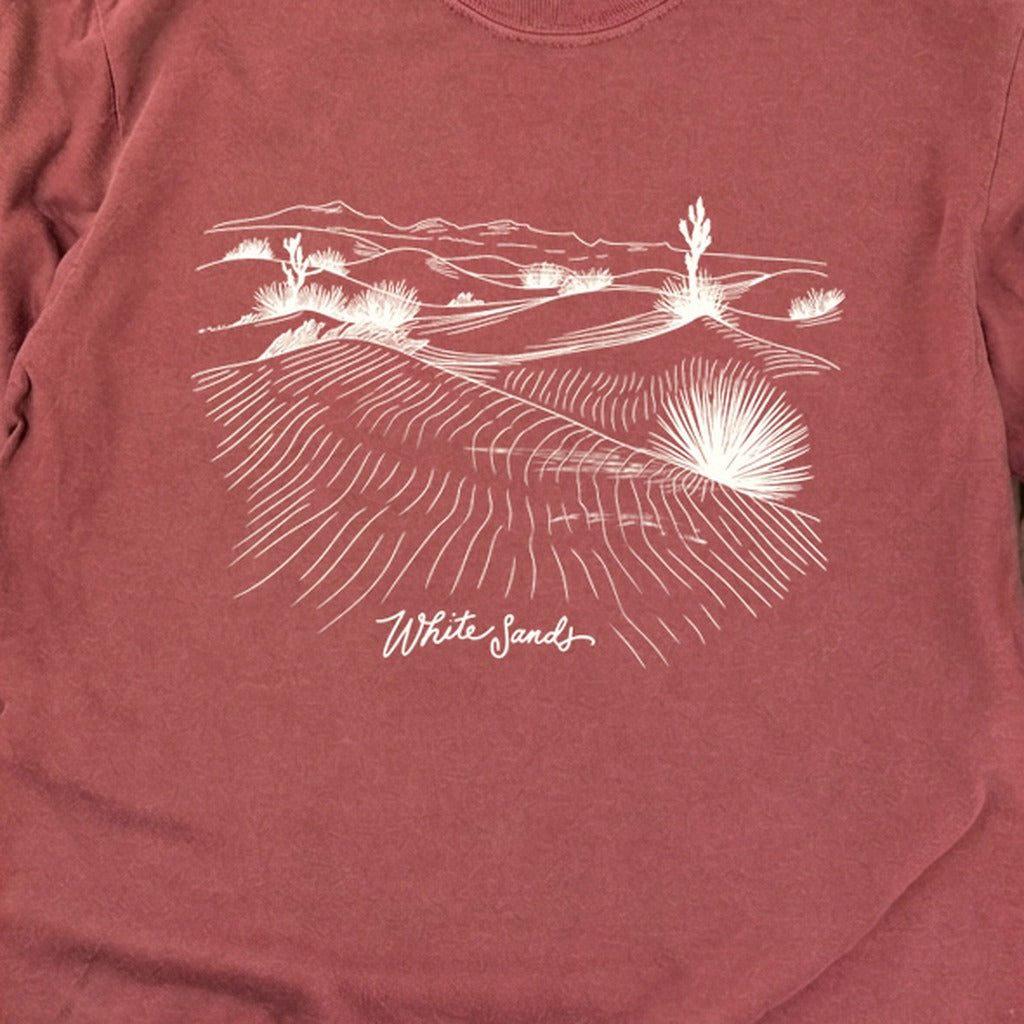 White Sands Line Drawing Cotton Long Sleeve