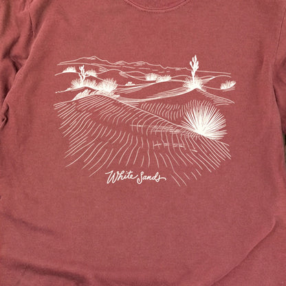 White Sands Line Drawing Cotton Long Sleeve