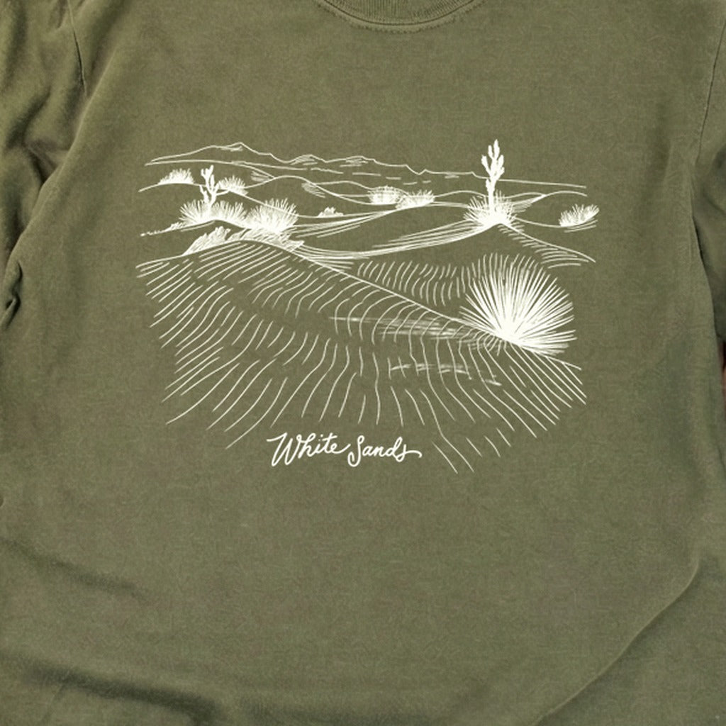 White Sands Line Drawing Cotton Long Sleeve