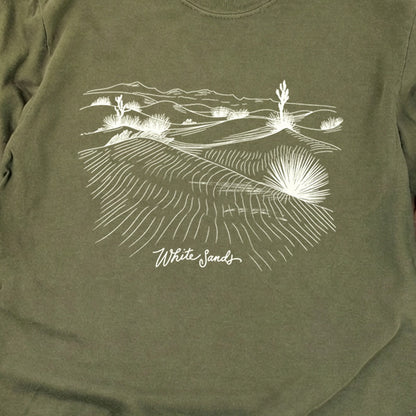 White Sands Line Drawing Cotton Long Sleeve