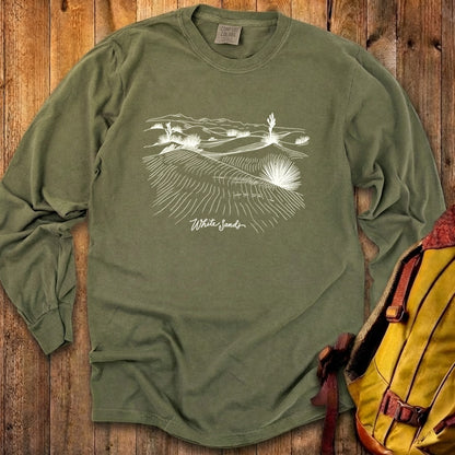 White Sands Line Drawing Cotton Long Sleeve