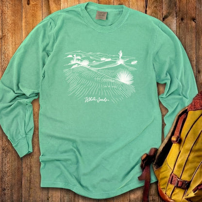 White Sands Line Drawing Cotton Long Sleeve