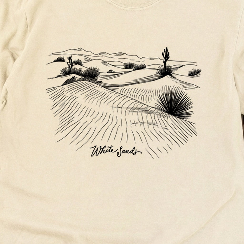 White Sands Line Drawing Cotton Long Sleeve