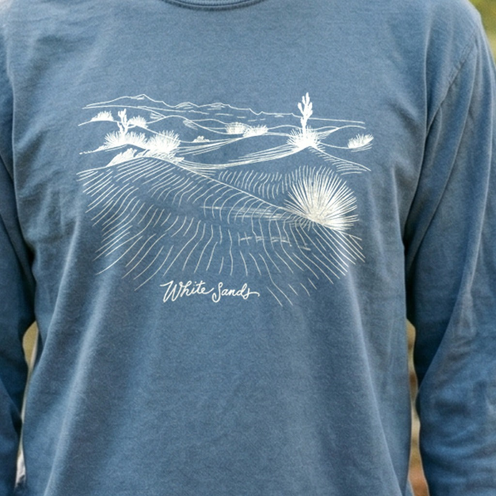 White Sands Line Drawing Cotton Long Sleeve
